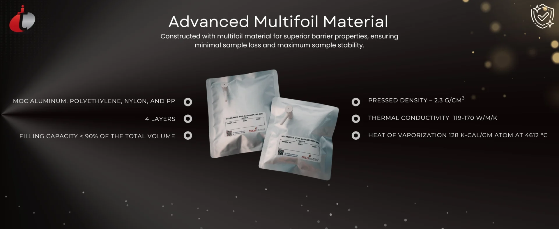 Multi Layer Foil Gas Sampling Bags