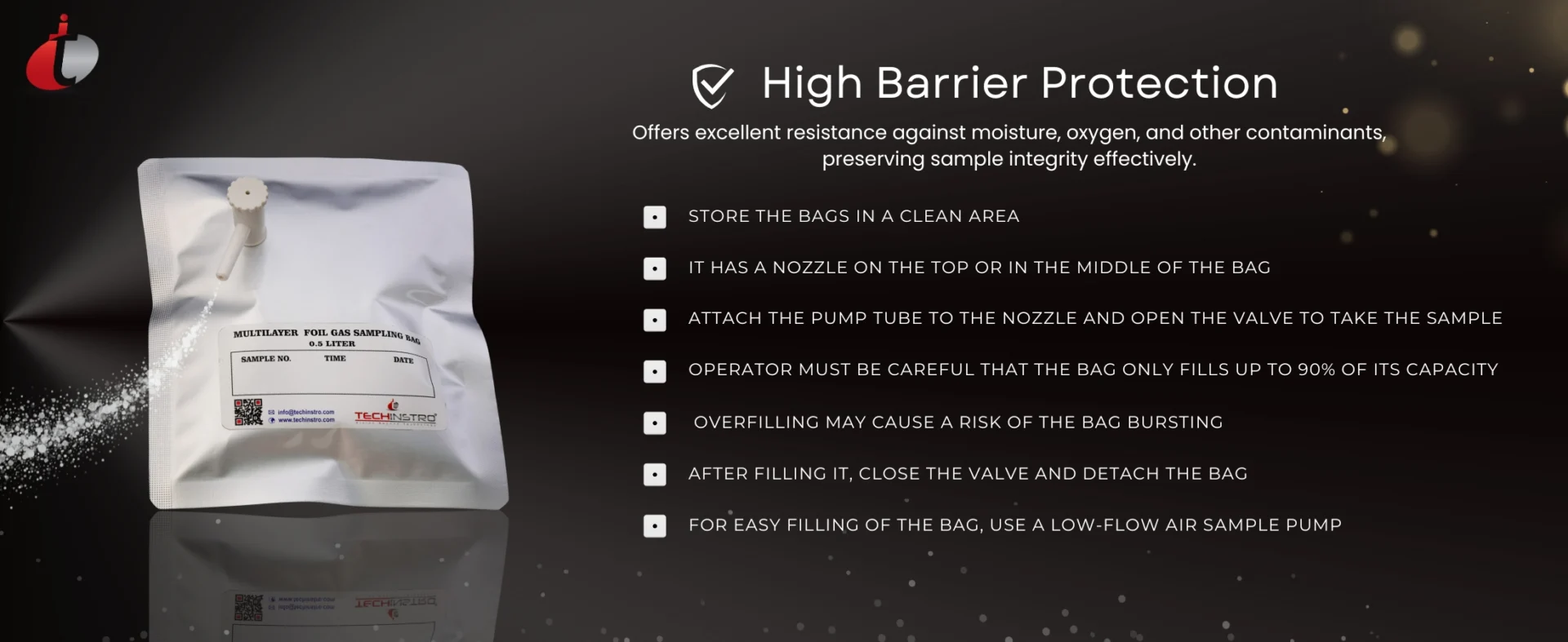 Multi Layer Foil Gas Sampling Bags